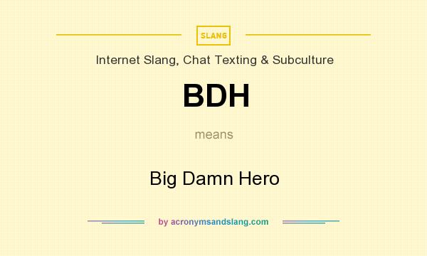 What does BDH mean? It stands for Big Damn Hero