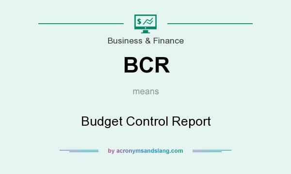 What does BCR mean? It stands for Budget Control Report