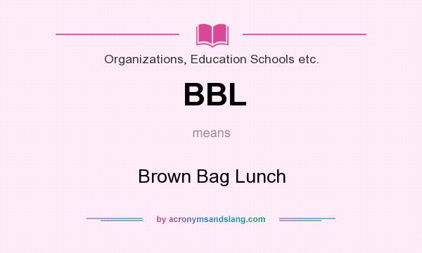 What does BBL mean? It stands for Brown Bag Lunch