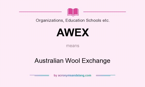 What does AWEX mean? It stands for Australian Wool Exchange