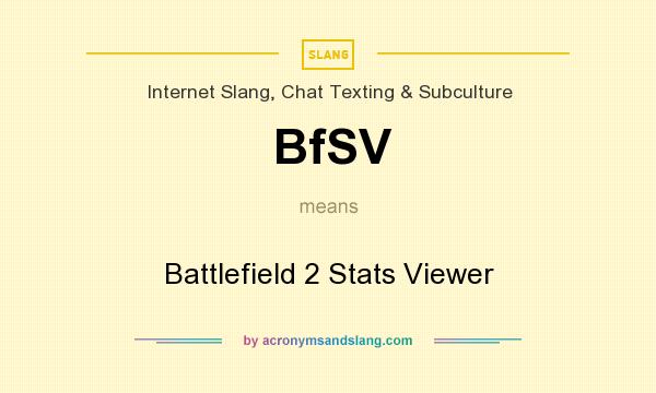 What does BfSV mean? It stands for Battlefield 2 Stats Viewer