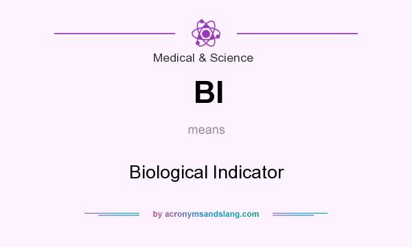 What does BI mean? It stands for Biological Indicator