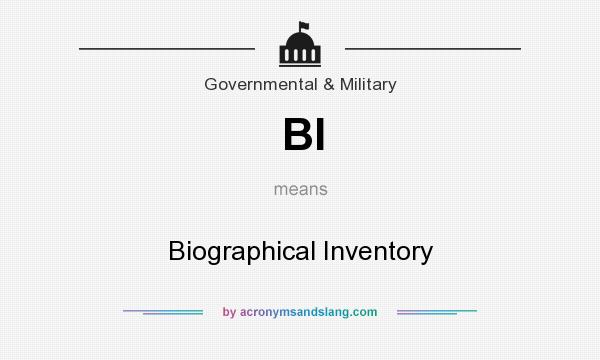 What does BI mean? It stands for Biographical Inventory