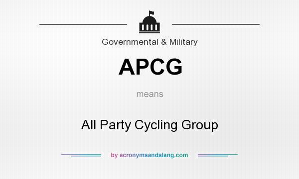 What does APCG mean? It stands for All Party Cycling Group