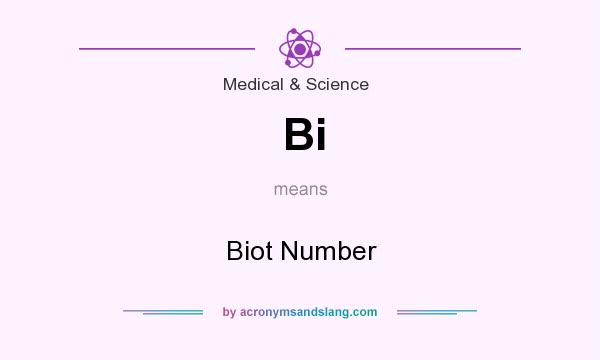 What does Bi mean? It stands for Biot Number