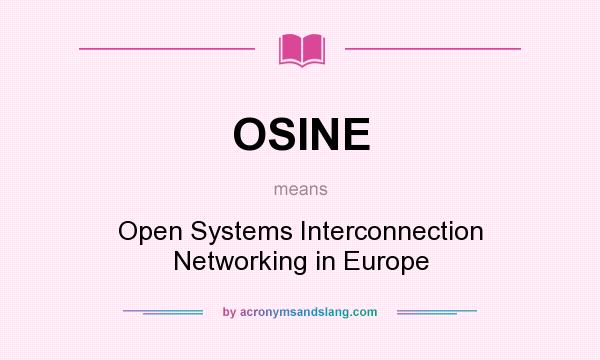 What does OSINE mean? It stands for Open Systems Interconnection Networking in Europe