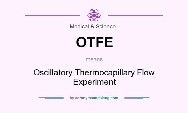 What does OTFE mean? It stands for Oscillatory Thermocapillary Flow Experiment