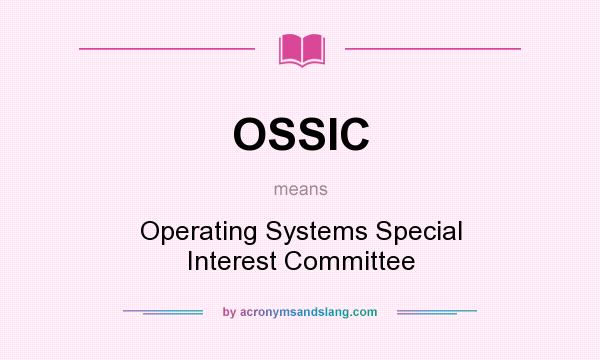 What does OSSIC mean? It stands for Operating Systems Special Interest Committee