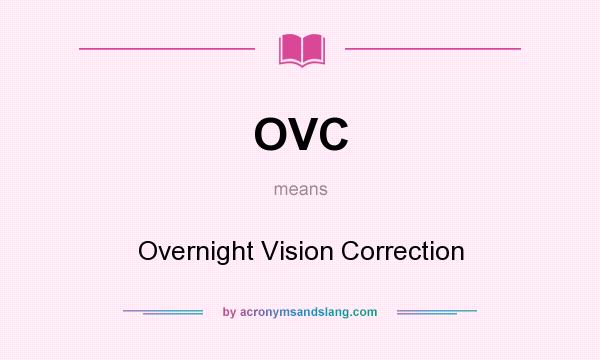 What does OVC mean? It stands for Overnight Vision Correction