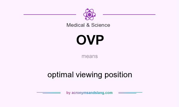 What does OVP mean? It stands for optimal viewing position