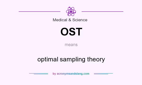 What does OST mean? It stands for optimal sampling theory