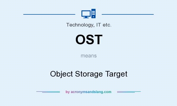 What does OST mean? It stands for Object Storage Target