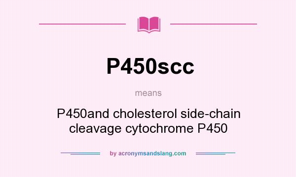 What does P450scc mean? It stands for P450and cholesterol side-chain cleavage cytochrome P450