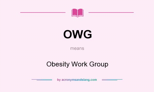 What does OWG mean? It stands for Obesity Work Group