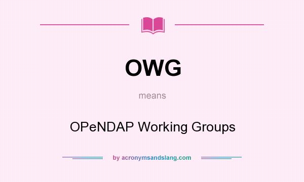 What does OWG mean? It stands for OPeNDAP Working Groups