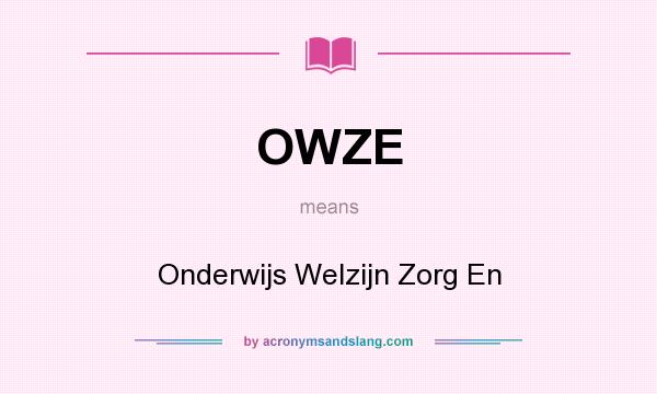 What does OWZE mean? It stands for Onderwijs Welzijn Zorg En
