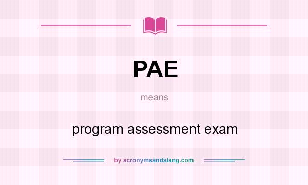 What does PAE mean? It stands for program assessment exam