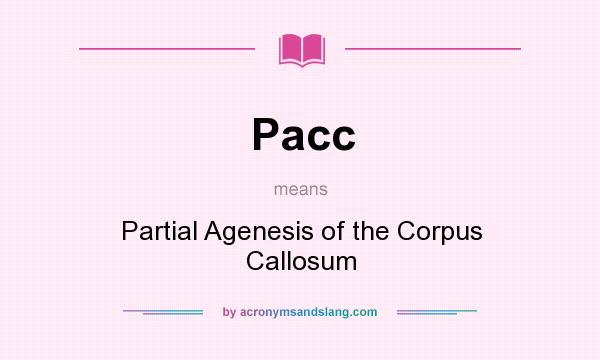 What does Pacc mean? It stands for Partial Agenesis of the Corpus Callosum