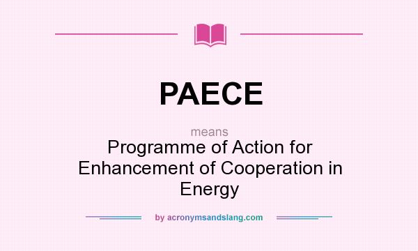 What does PAECE mean? It stands for Programme of Action for Enhancement of Cooperation in Energy