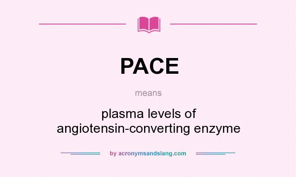 What does PACE mean? It stands for plasma levels of angiotensin-converting enzyme
