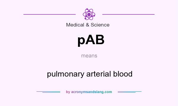 What does pAB mean? It stands for pulmonary arterial blood
