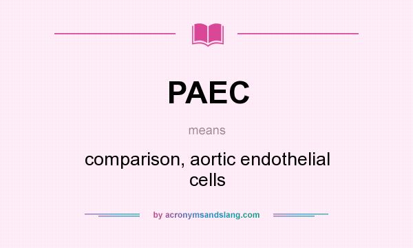 What does PAEC mean? It stands for comparison, aortic endothelial cells