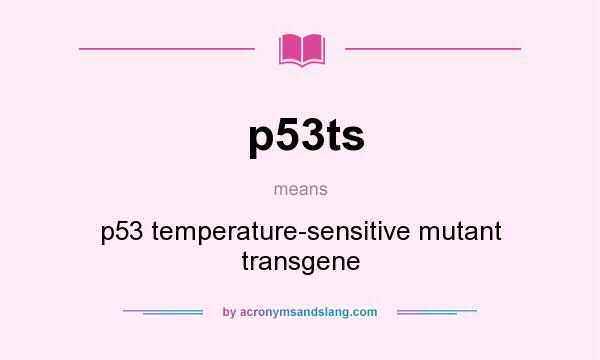 What does p53ts mean? It stands for p53 temperature-sensitive mutant transgene