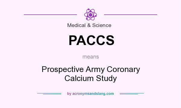 What does PACCS mean? It stands for Prospective Army Coronary Calcium Study
