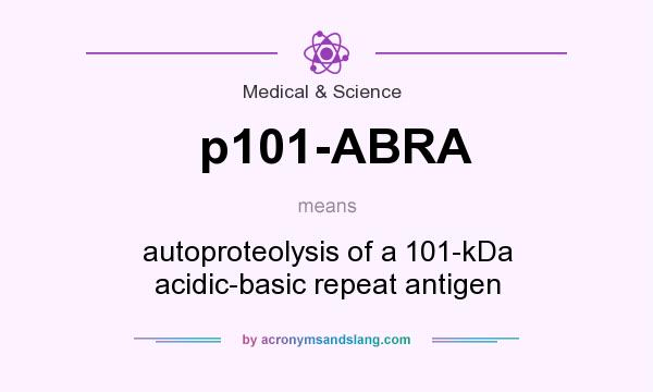 What does p101-ABRA mean? It stands for autoproteolysis of a 101-kDa acidic-basic repeat antigen