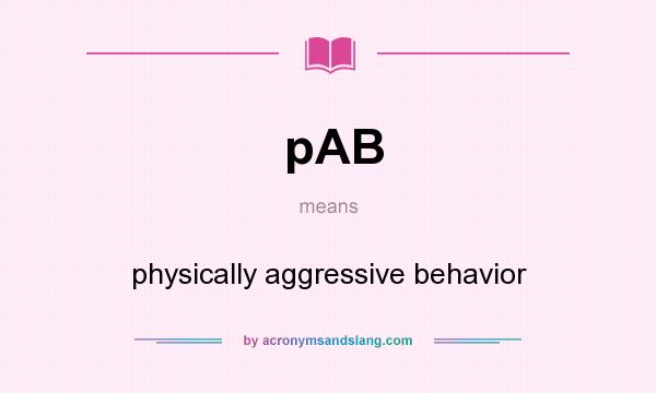What does pAB mean? It stands for physically aggressive behavior
