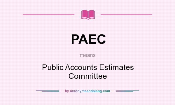 What does PAEC mean? It stands for Public Accounts Estimates Committee
