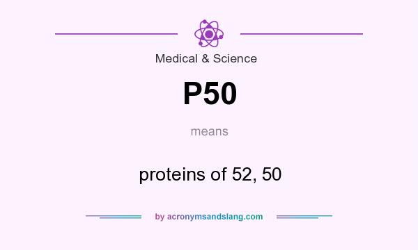 What does P50 mean? It stands for proteins of 52, 50