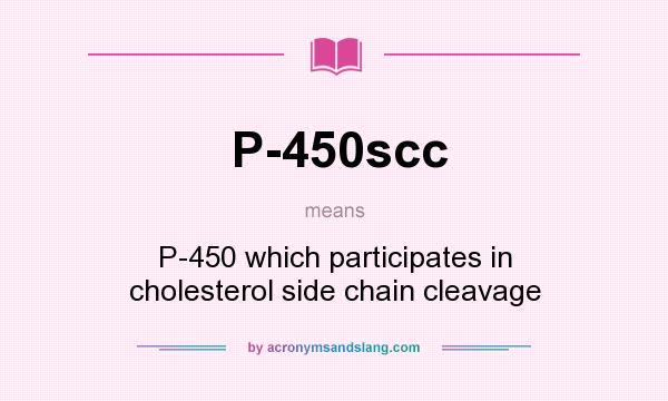 What does P-450scc mean? It stands for P-450 which participates in cholesterol side chain cleavage