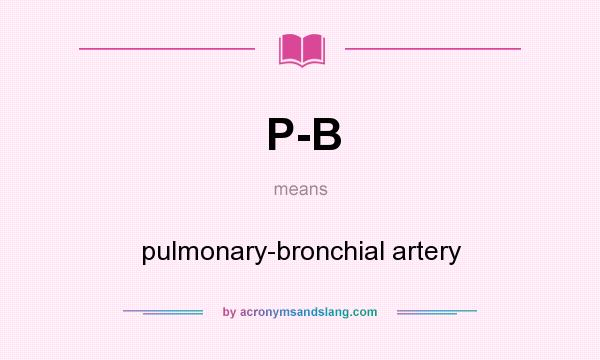 What does P-B mean? It stands for pulmonary-bronchial artery