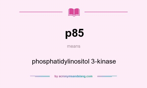 What does p85 mean? It stands for phosphatidylinositol 3-kinase