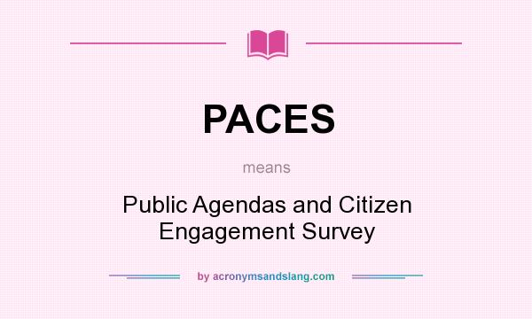 What does PACES mean? It stands for Public Agendas and Citizen Engagement Survey
