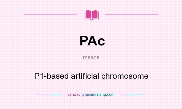 What does PAc mean? It stands for P1-based artificial chromosome
