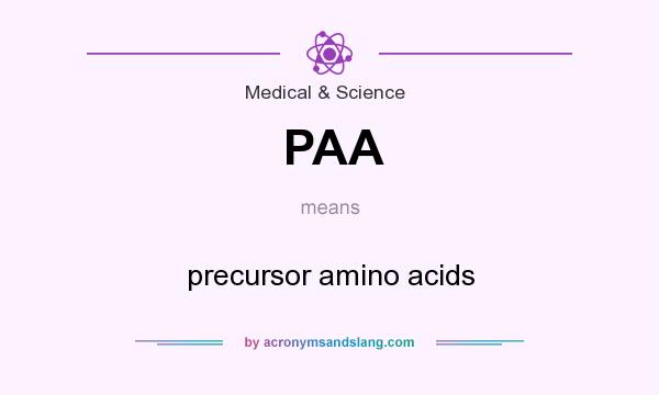 What does PAA mean? It stands for precursor amino acids