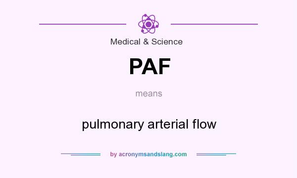 What does PAF mean? It stands for pulmonary arterial flow