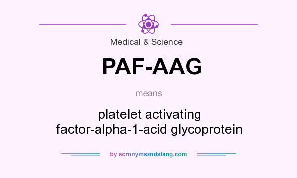 What does PAF-AAG mean? It stands for platelet activating factor-alpha-1-acid glycoprotein
