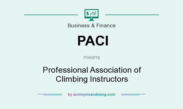 What does PACI mean? It stands for Professional Association of Climbing Instructors