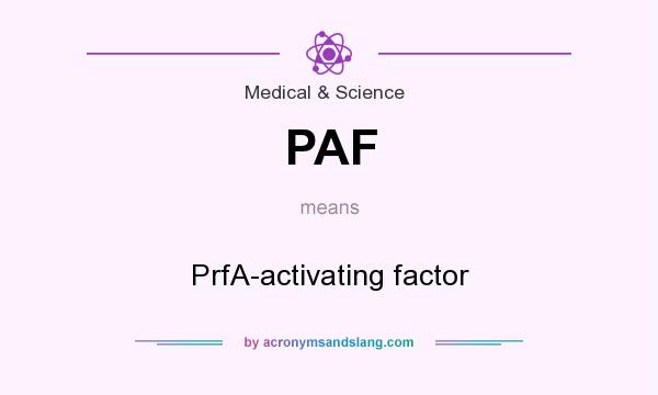 What does PAF mean? It stands for PrfA-activating factor