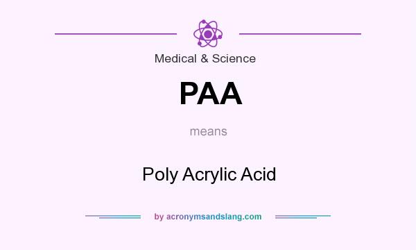 What does PAA mean? It stands for Poly Acrylic Acid