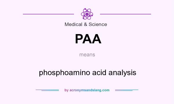 What does PAA mean? It stands for phosphoamino acid analysis