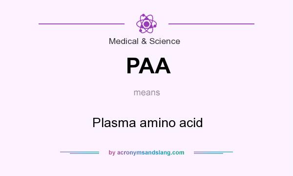 What does PAA mean? It stands for Plasma amino acid