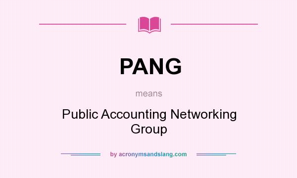 What does PANG mean? It stands for Public Accounting Networking Group