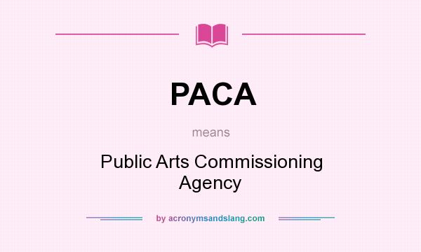 What does PACA mean? It stands for Public Arts Commissioning Agency