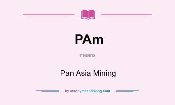 What does PAm mean? It stands for Pan Asia Mining