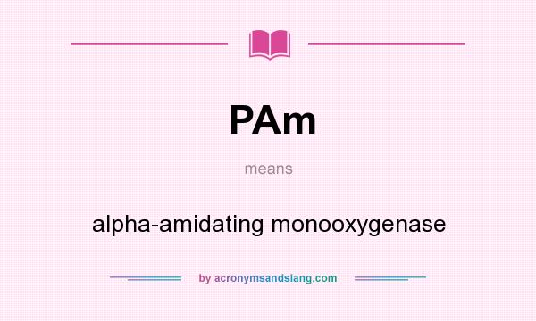 What does PAm mean? It stands for alpha-amidating monooxygenase