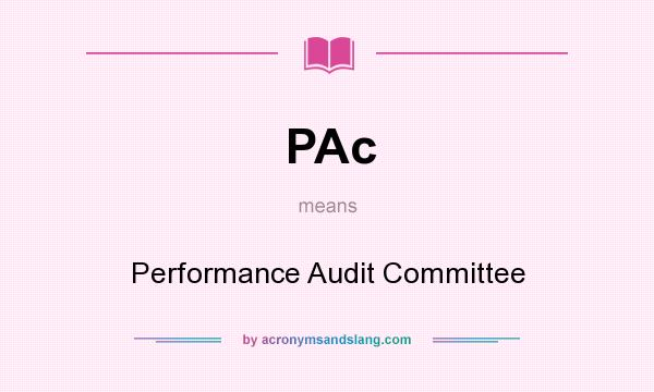 What does PAc mean? It stands for Performance Audit Committee
